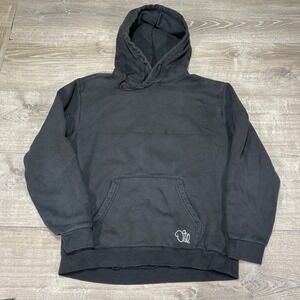 Adidas Hoodie Mens Large Black Dill Pullover Skateboarding Trefoil Patch Graphic